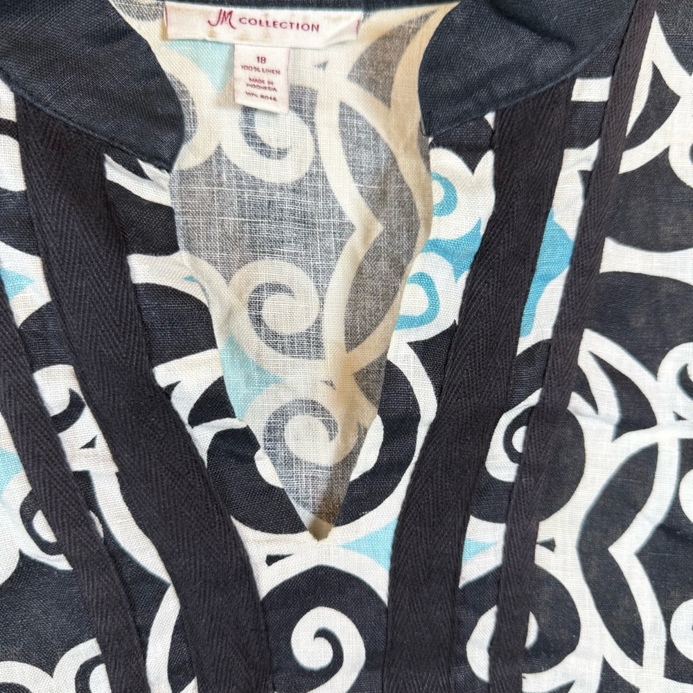 Coastal Vacation Linen Plus Size 18 Boho Modest Sophisticated Relaxed Beach - Picture 5 of 9